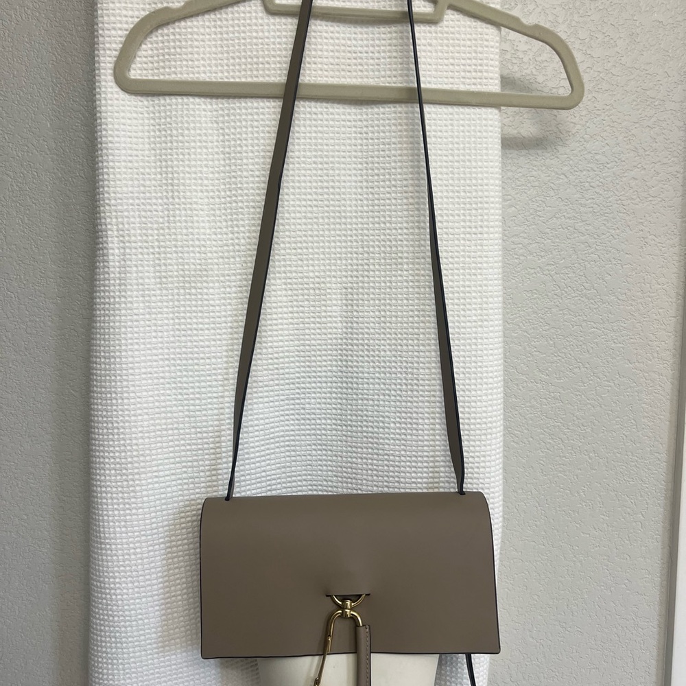 Zac Posen Taupe Crossbody Bag with Gold Accent